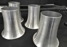 CLOSEOUT   Aluminum Bells - 5" TALL   4-1/2" FLARE   2.700  OD  BOTTOM  ( SET OF 4)